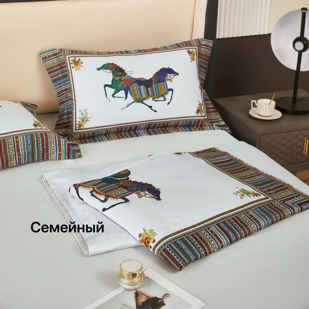 Комплект постельного белья ?? Hermes, семейный с одеялами