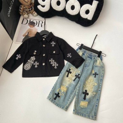 C20. Комплект джинсовка, джинсы Chrome Hearts.